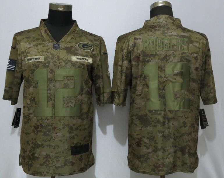 Men Green Bay Packers #12 Rodgers Nike Camo Salute to Service Limited NFL Jerseys